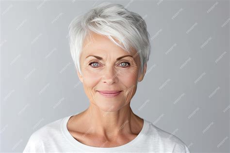 Premium Ai Image Beautiful Gorgeous 50s Mid Aged Mature Woman Looking At Camera Isolated On