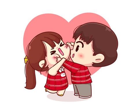 Free Vector Cute Boy Cheek Pinching His Girlfriend Happy Valentine