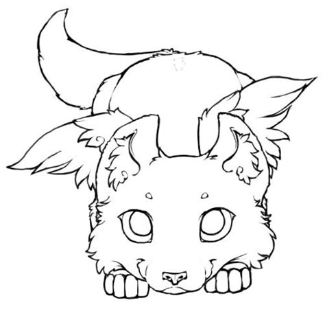 Sketches Of Wolves With Wings Coloring Pages Anime Wolf Drawing Cute