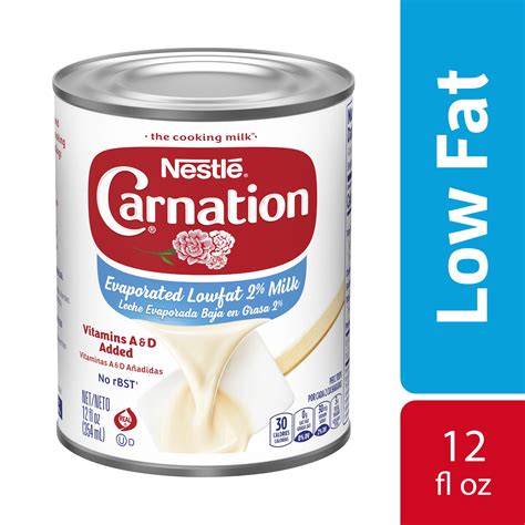 Nestle Carnation Lowfat 2 Evaporated Milk Vitamins A And D Added 12
