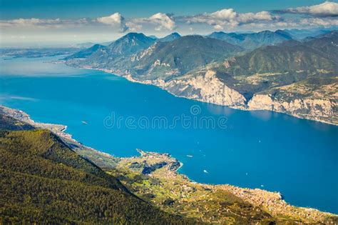 Above Idyllic And Turquoise Lake Garda From Monte Baldo Malcesine