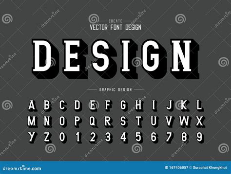Shadow Font And Alphabet Vector Writing Style Typeface Letter And