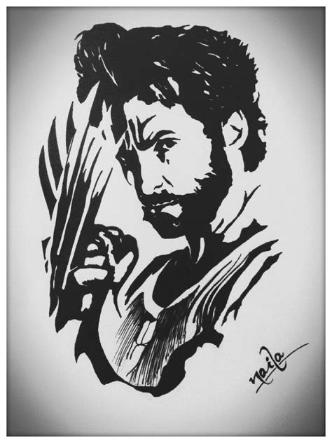 Hugh Jackman Wolverine Stencil Marvel Art Drawings Stencil Art 76880