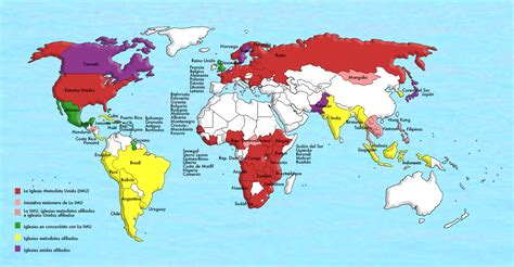 Mapa Muestra La Presencia De La Iglesia Metodista Unida En El Mundo
