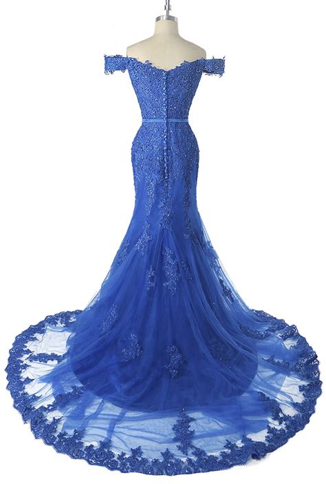 womens sexy mermaid prom dresses lace off the shoulder applique long formal evening party gown
