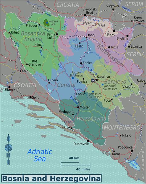 Map Of Bosnia And Herzegovina Map Regions Online