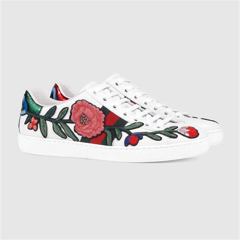 Ace Embroidered Low Top Sneaker Gucci Womens Sneakers 431917a38g09064