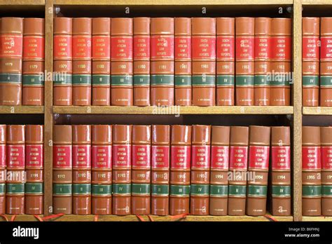 Legal Library In Wooden Bookcase Stock Photo Alamy