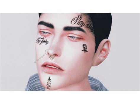 The Sims 4 Boys Face Tattoo1 Ts4 By Walkininfected Sims 4 Sims 4