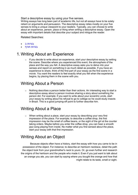 💄 Write Essay Describing Someone 13 Best Descriptive Essay Examples