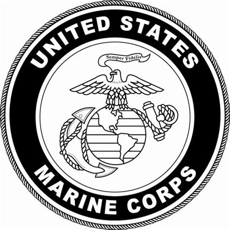Us Marine Corps Logo Black And White Free Image