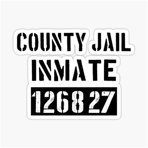 County Jail Inmate Halloween Costume Sticker For Sale By