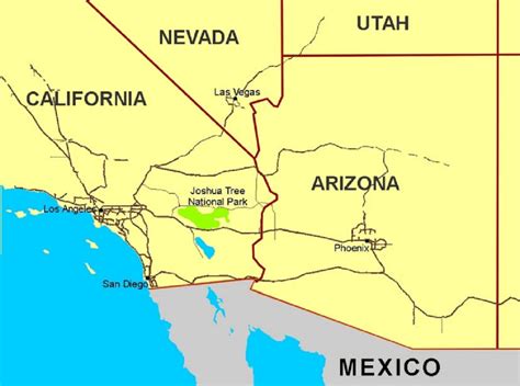 Location Of Joshua Tree National Park Source Own