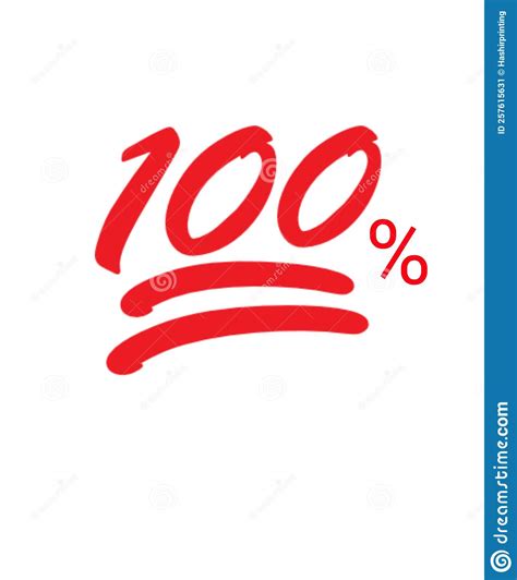 100 Percent Emoji With Swashes Icon Royalty Free Stock Photo