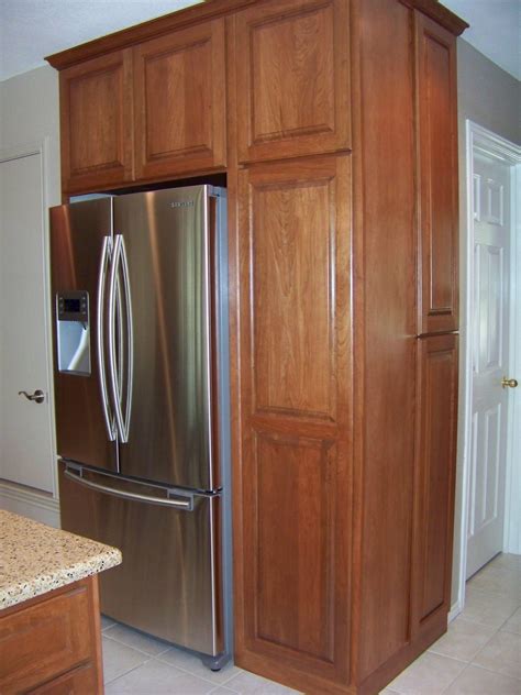 Built In Refrigerator Cabinet Surround Traditional Kitchens