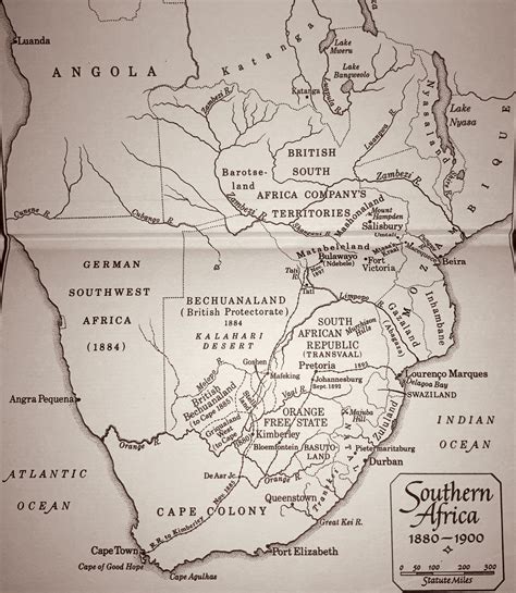 Map Of Southern Africa In The Late 19th Century Africa Map South