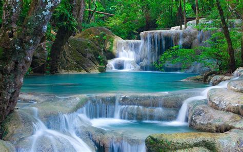 Thailand Waterfalls The Beauty Of Nature Landscape Hd
