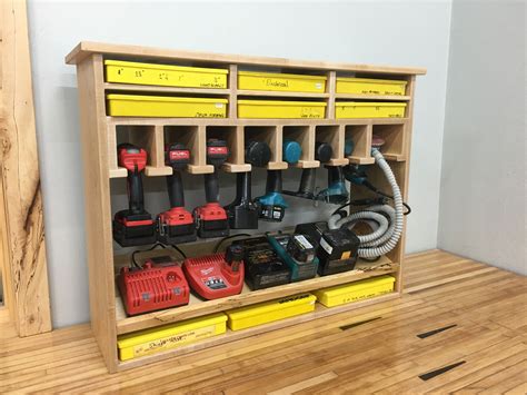 Cordless Tool Station And Screw Storage This Shelf Holds 7 8 Drills