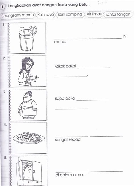 Image result for bahasa melayu latihan tahun 1  Preschool printables