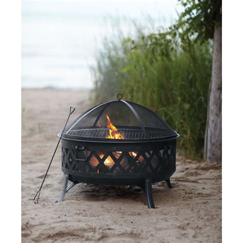 Living accents round wood fire pit 24 in. Living Accents Lattice Coal Fire Pit 25.51 in. H x 35.47 ...