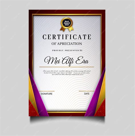 Free Vector Elegant Diploma Certificate Archievement Template