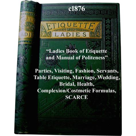 C1882 Ladies Book Of Etiquette And Manual Of Politeness Hartley Sold On