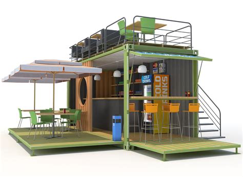 Container Cafe 3d Max Container Restaurant Container Coffee Shop
