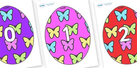 Free Numbers 0 31 On Easter Eggs Butterflies Twinkl