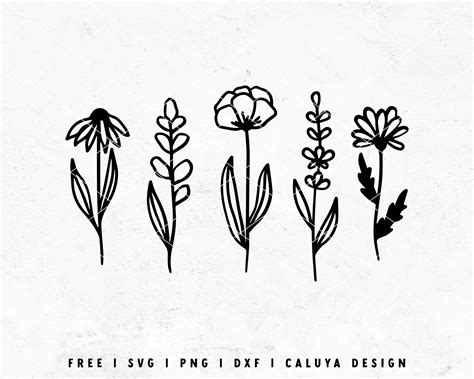 FREE Wildflower SVG | Free Flower Stem SVG Cut File for Cricut, Cameo