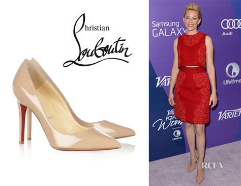 Elizabeth Banks Christian Louboutin Pigalle Leather Pumps Red