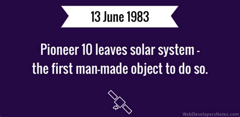 Pioneer Spacecraft 10 Leaves Solar System