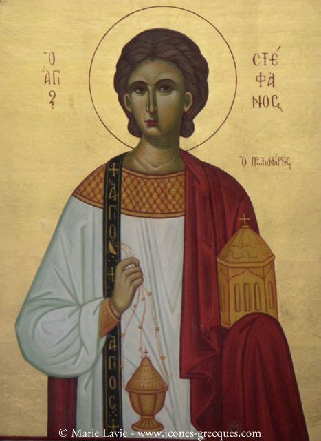 Saint Stephan Stephen Agios Stephanos Greek Orthodox Byzantine Icon