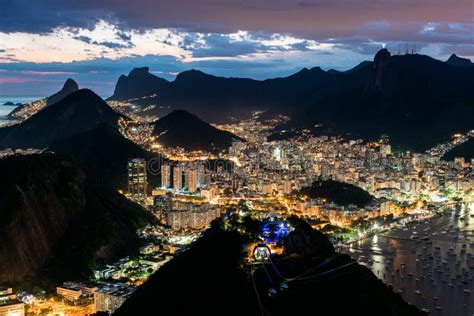 Rio De Janeiro View At Night Stock Photo Image Of Destination
