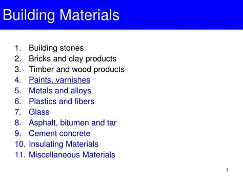 Ppt Building Materials Powerpoint Presentation Free Download Id