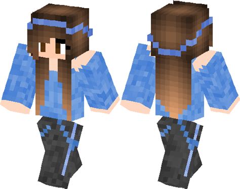 Cozy Blue Hipster Girl With Sweats Minecraft Skin