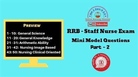 Rrb Staff Nurse Exam Model Questions Part 2 Youtube