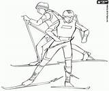 Skiing Coloring Olympic Xc Cross Country Games Winter Pages Nordic Ski sketch template