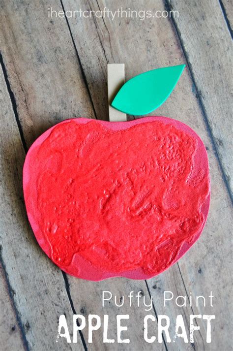 Puffy Paint Apple Craft For Kids