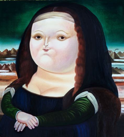 Monalisa Versión Botero óleo Réplica De 82 X 90 Cms Vendido