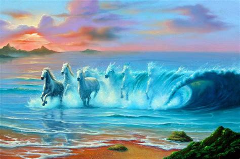 Wild Waves Artist Jim Warren Fantasy Myth Mythical Mystical Legend