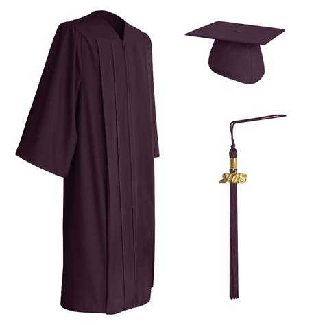 Matte Maroon Graduation Cap Gown And Tassel Setelementary