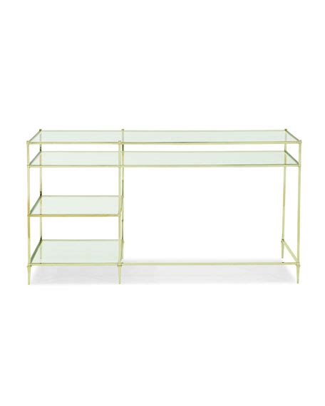 Shop wayfair for the best glass desk with gold legs. caracole Whisper of Gold Glass Writing Desk