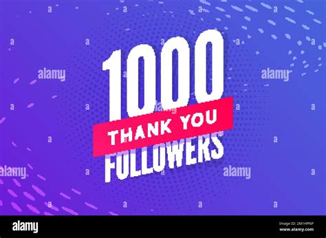 1000 Followers Vector Greeting Social Card Thank You Followers