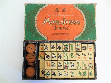 Antique Chinese Japanese Mahjong Set Mahjong Game Set 144 Mahjong