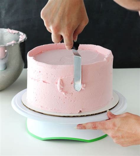 How To Frost A Cake With Buttercream Step By Step Tutorial Photos Smooth Cake Streusel
