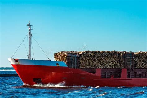 Cargo Ship With Wood Stock Image Image Of Wood Forest 117084513