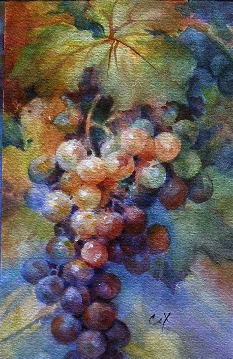 Watercolor Grapes Artchat Porcelain Art Plus Formerly Chatty