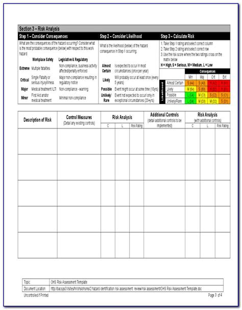 Free Printable Risk Assessment Forms Printable Forms Free Online
