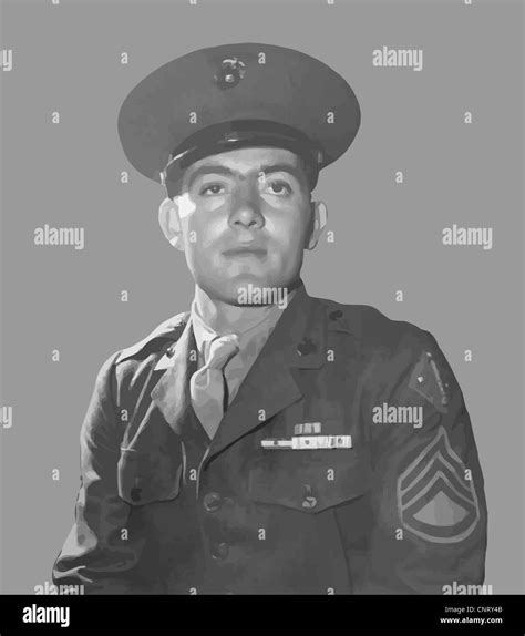 Digitally Restored Vector Portrait Of Gunnery Sergeant John Basilone