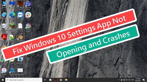 Fix Windows 10 Settings App Not Opening And Crashes Youtube